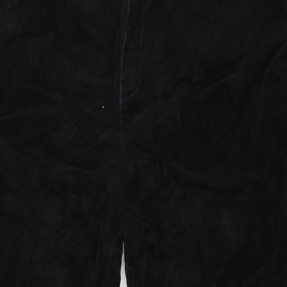 Marks and Spencer Womens Black  Corduroy Trousers  Size 18 L28 in