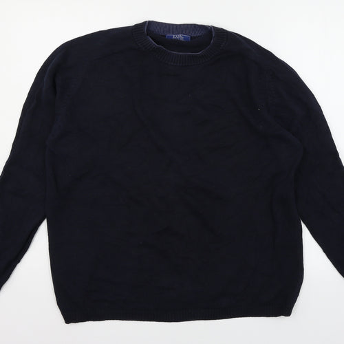 Easy Mens Blue  Knit Pullover Jumper Size M