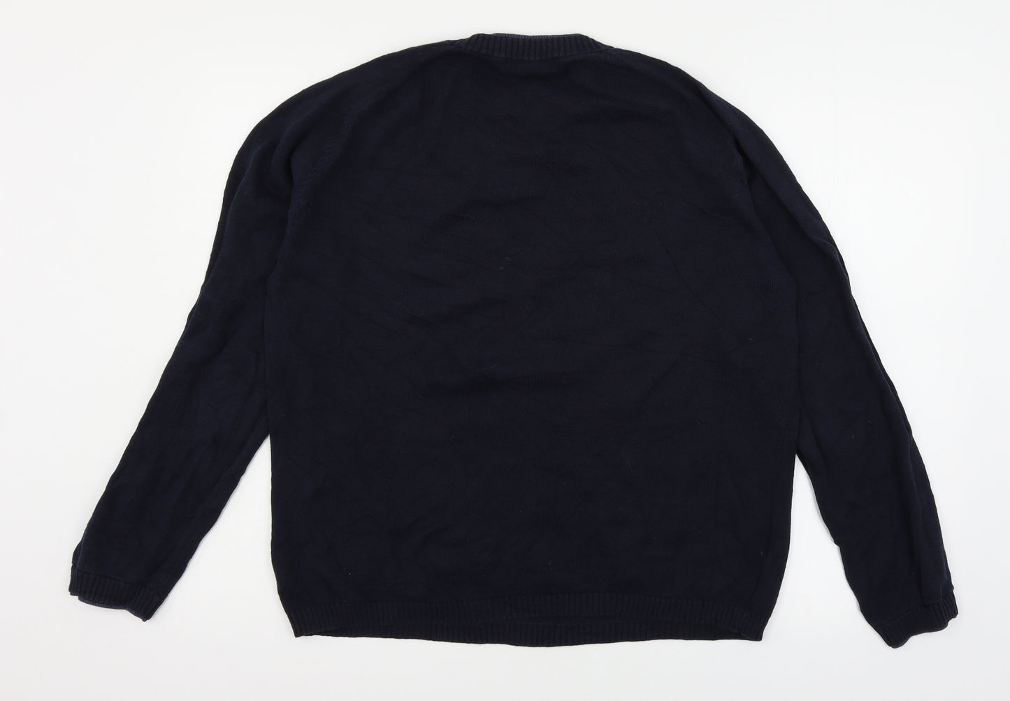 Easy Mens Blue  Knit Pullover Jumper Size M