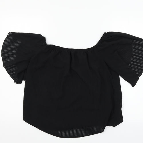 George Womens Black  Chiffon Basic Blouse Size 10
