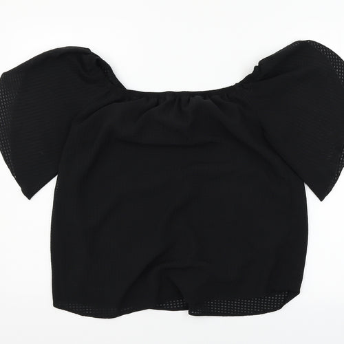 George Womens Black  Chiffon Basic Blouse Size 10