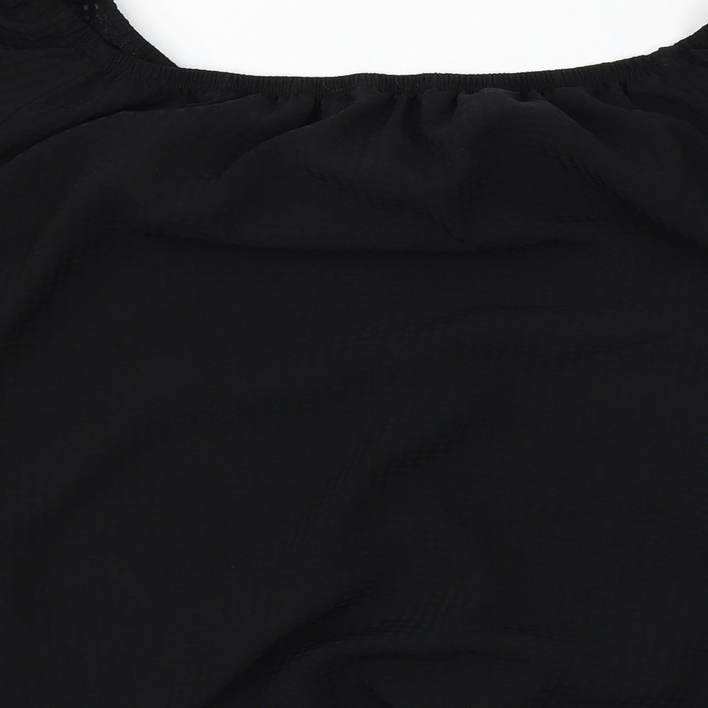 George Womens Black  Chiffon Basic Blouse Size 10