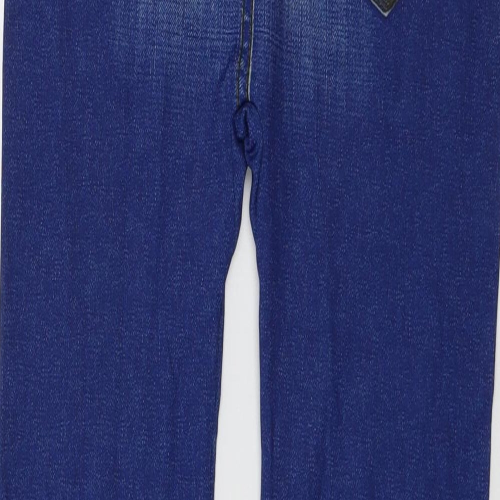 lwuparty Womens Blue Geometric  Capri Leggings Size 26 in L26 in - Jegging look