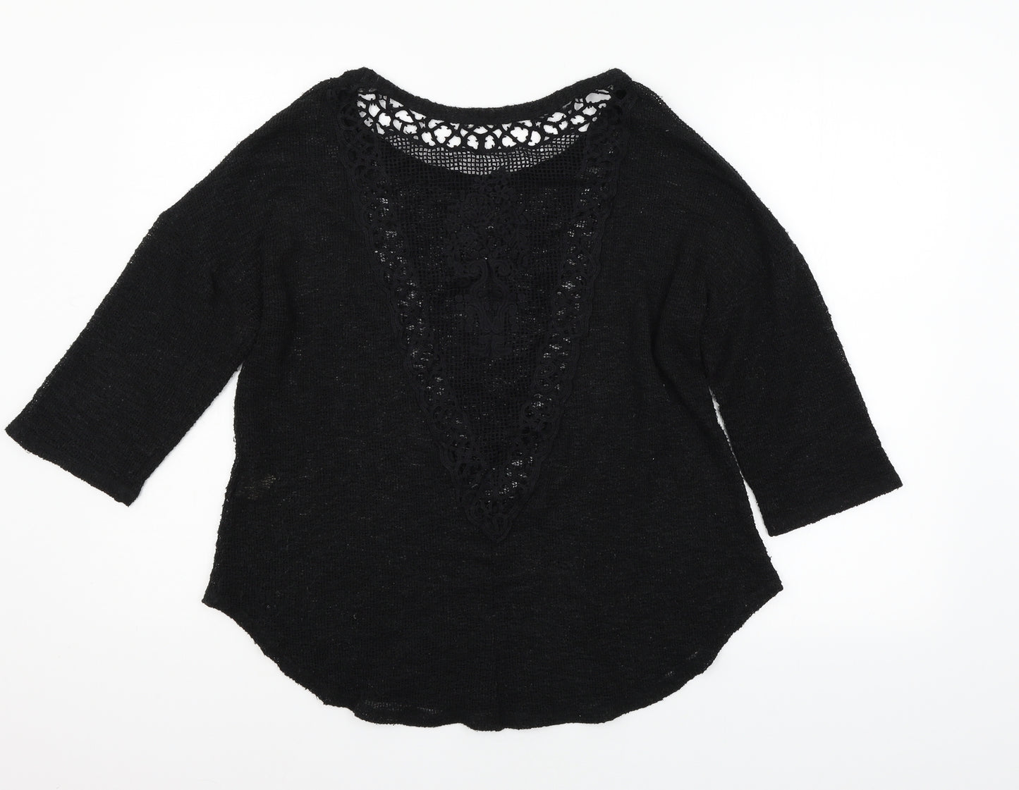 Ginger G Womens Black  Knit Pullover Jumper Size L