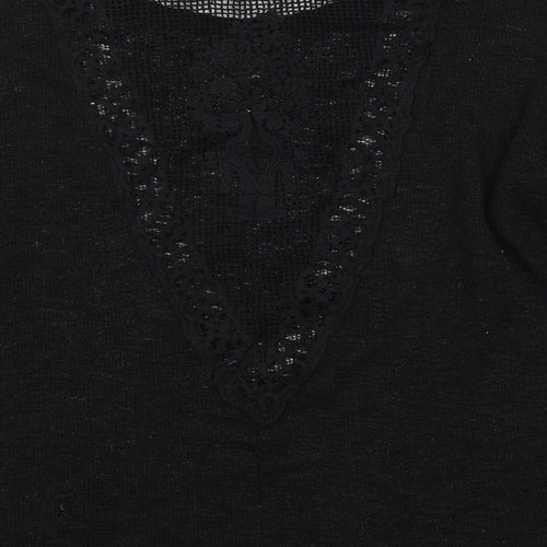 Ginger G Womens Black  Knit Pullover Jumper Size L