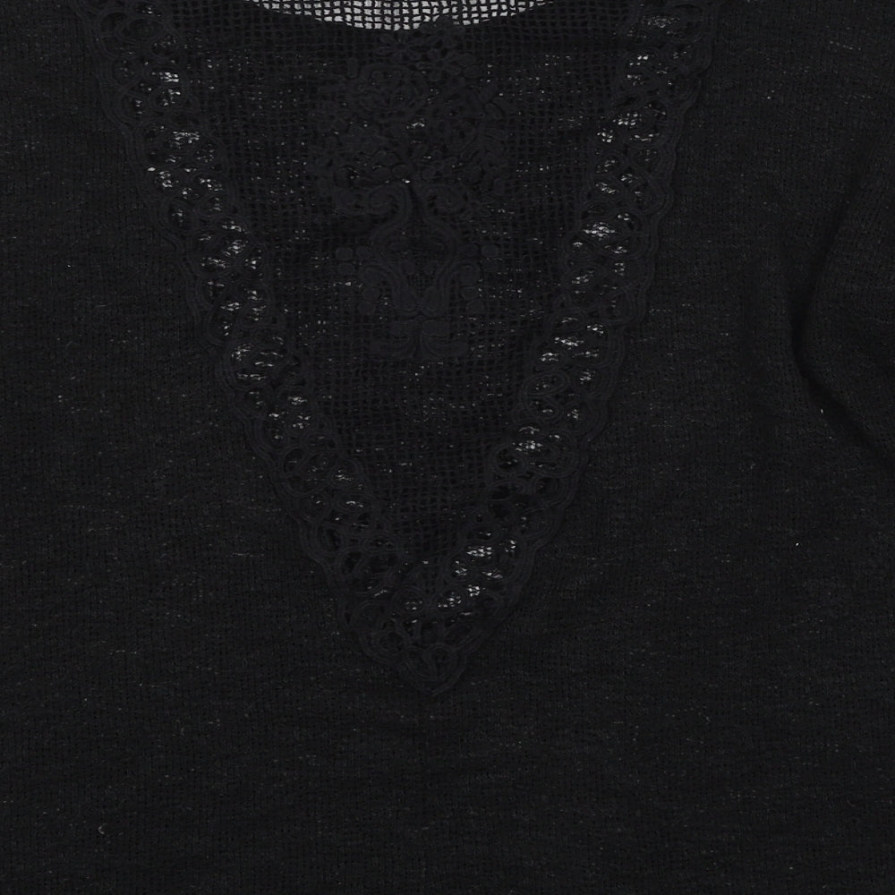 Ginger G Womens Black  Knit Pullover Jumper Size L