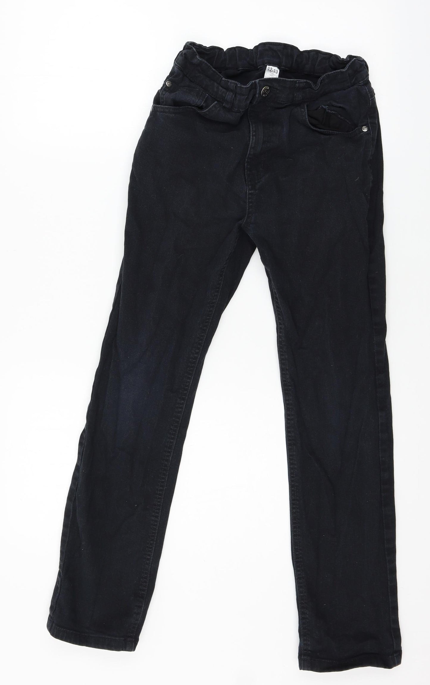 George Boys Black  Denim Straight Jeans Size 12-13 Years