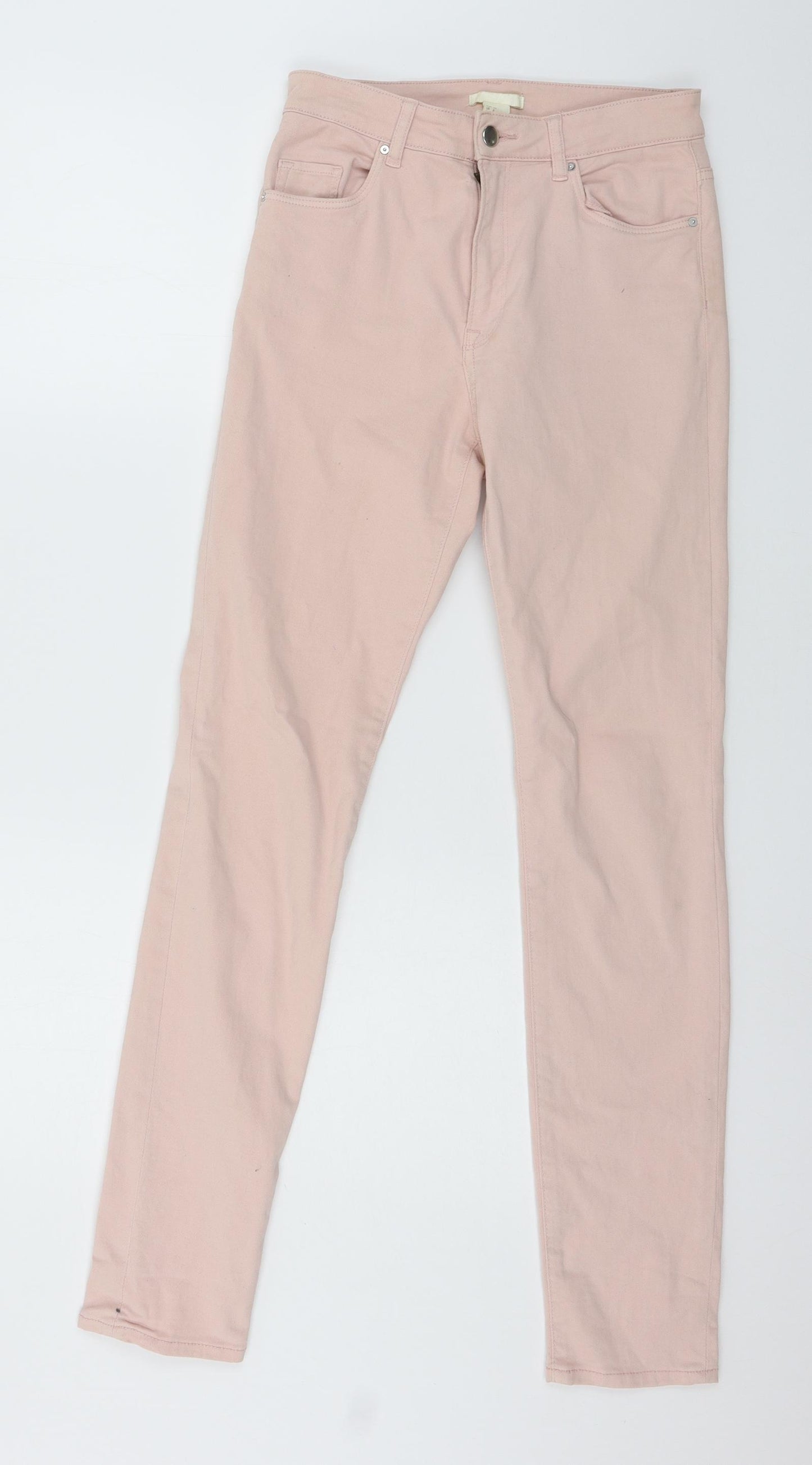 H&M Womens Pink  Denim Skinny Jeans Size 8 L29 in