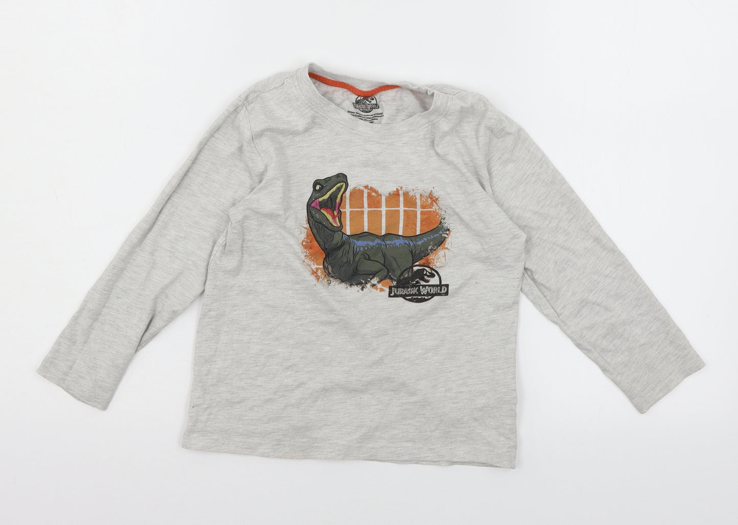 Jurassic World Boys Grey  Jersey Basic T-Shirt Size 6-7 Years  - Jurassic World