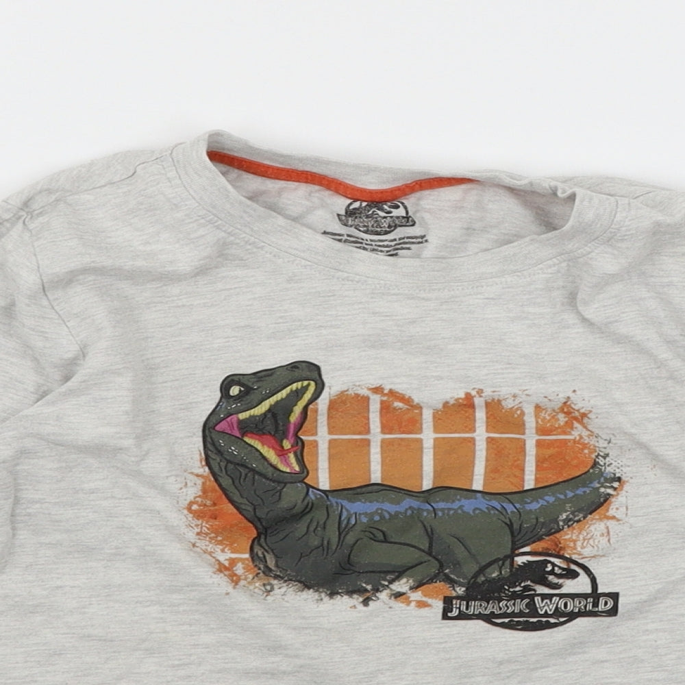 Jurassic World Boys Grey  Jersey Basic T-Shirt Size 6-7 Years  - Jurassic World