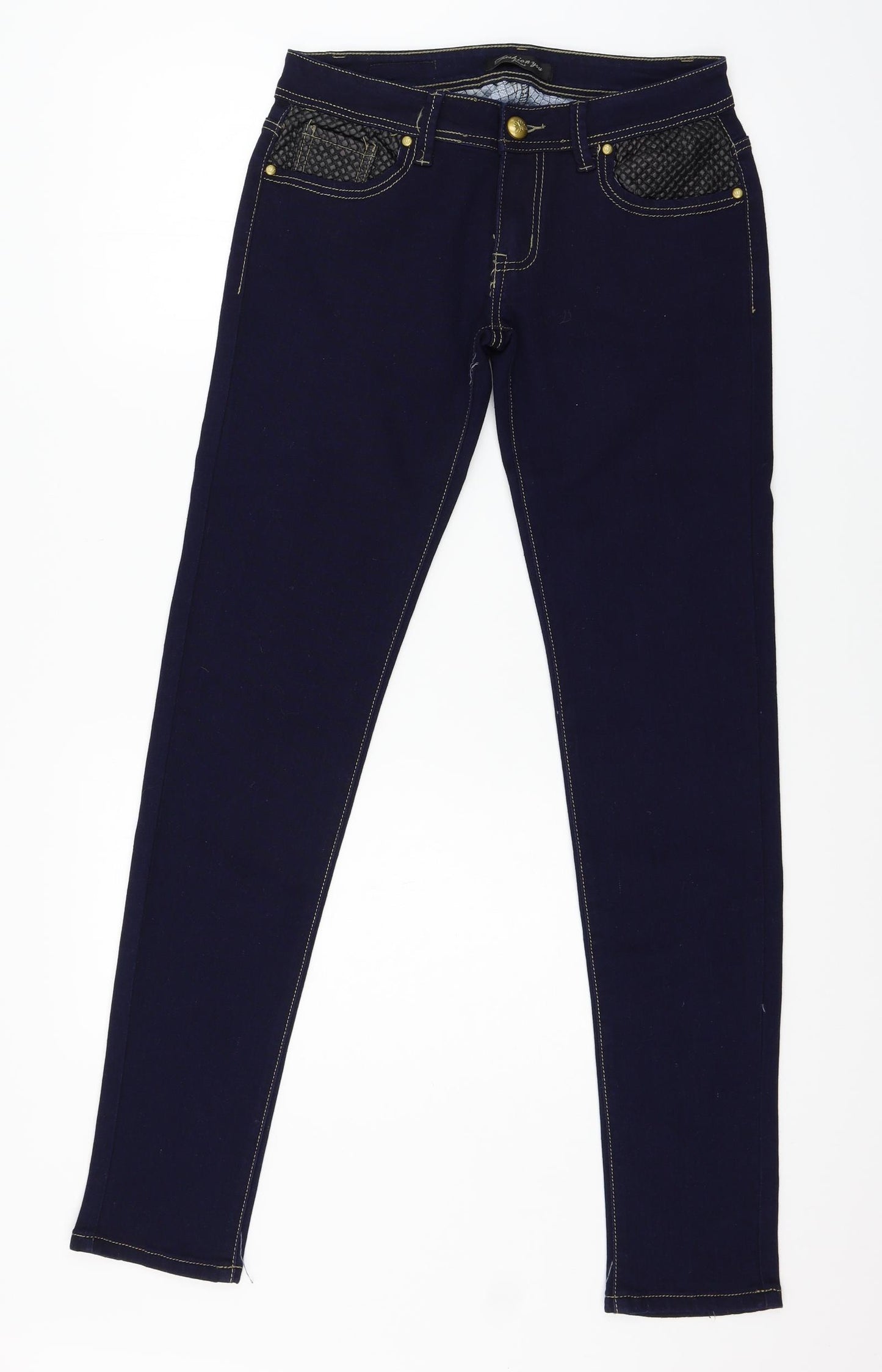 Fashion You Womens Blue  Denim Skinny Jeans Size 32 in L32 in