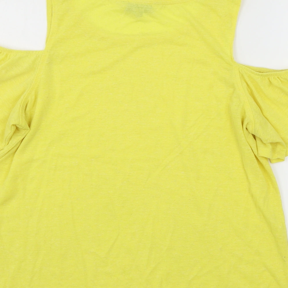 F&F Womens Yellow  Jersey Basic T-Shirt Size 12