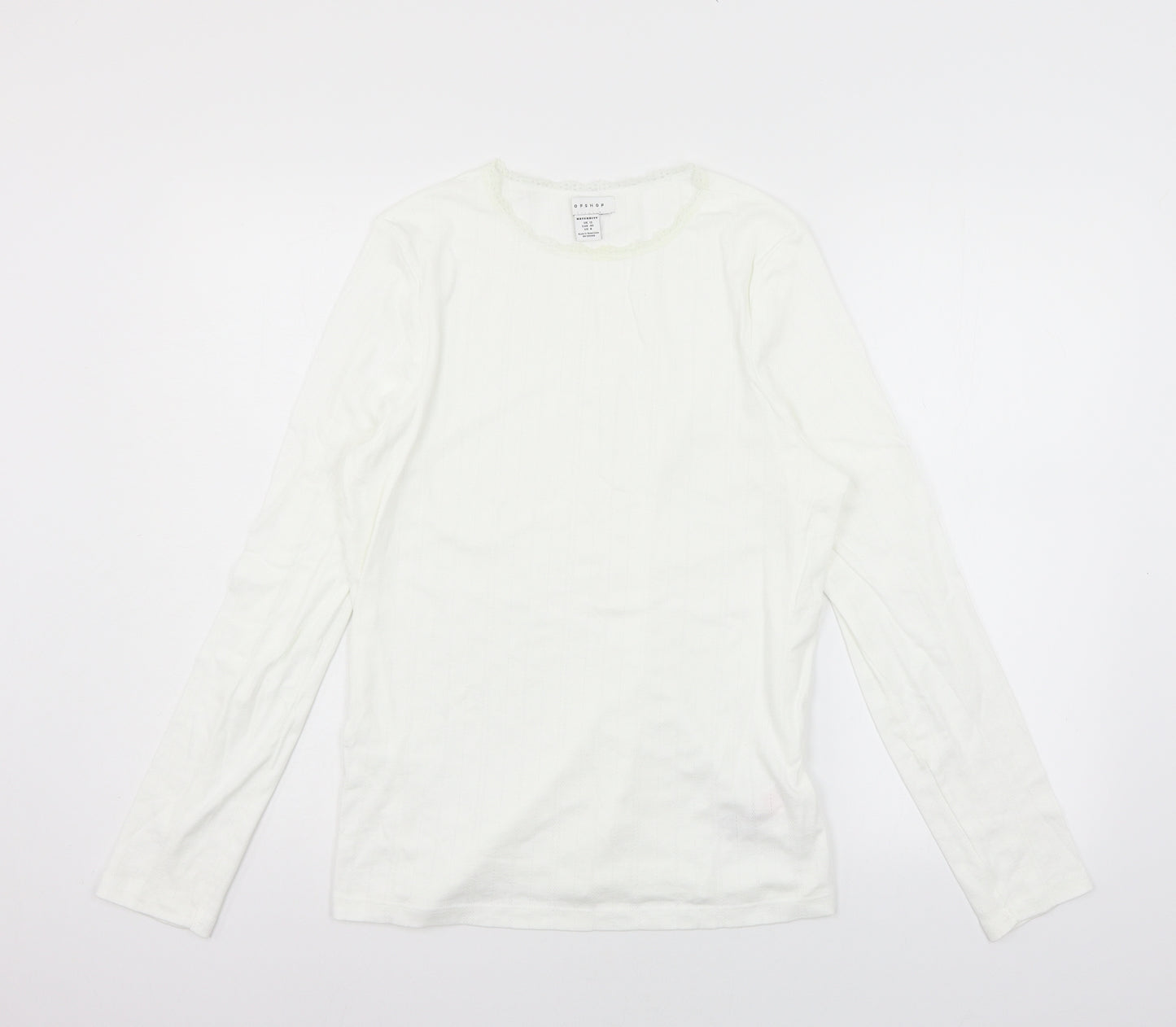Topshop Womens White  Jersey Basic T-Shirt Size 12