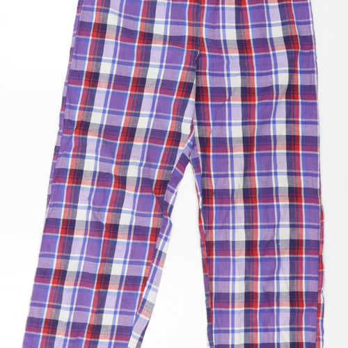 Debenhams Womens Purple Plaid Jersey Capri Pyjama Pants Size 10