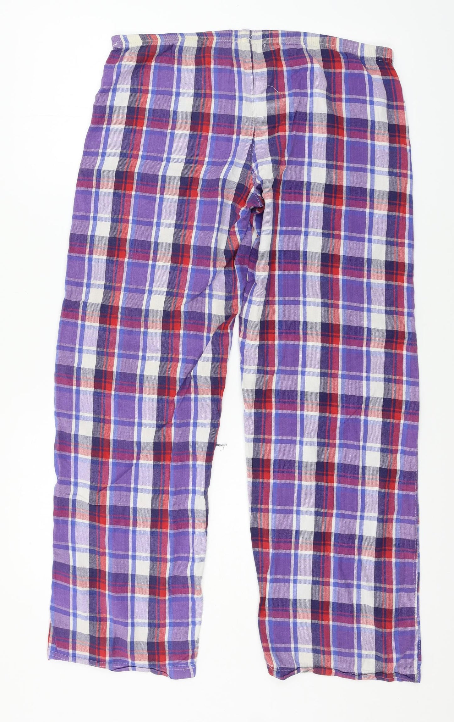 Debenhams Womens Purple Plaid Jersey Capri Pyjama Pants Size 10