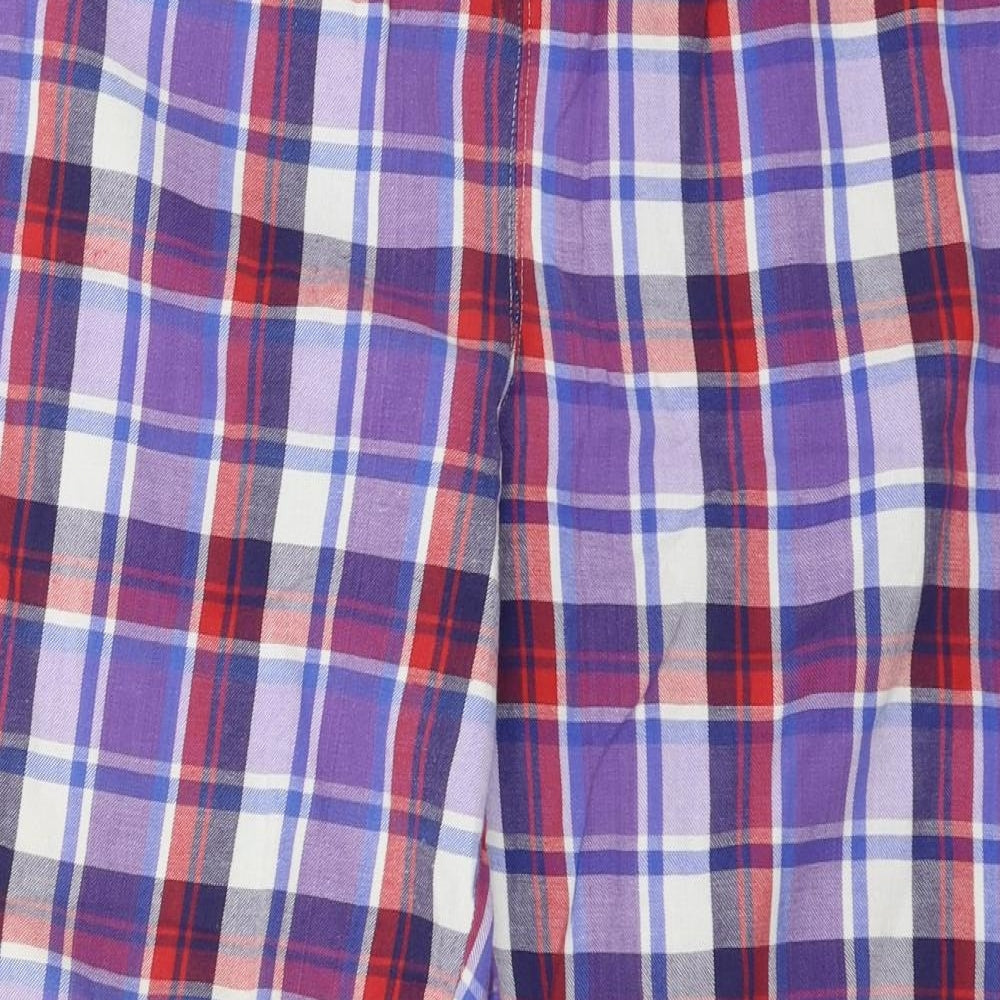 Debenhams Womens Purple Plaid Jersey Capri Pyjama Pants Size 10