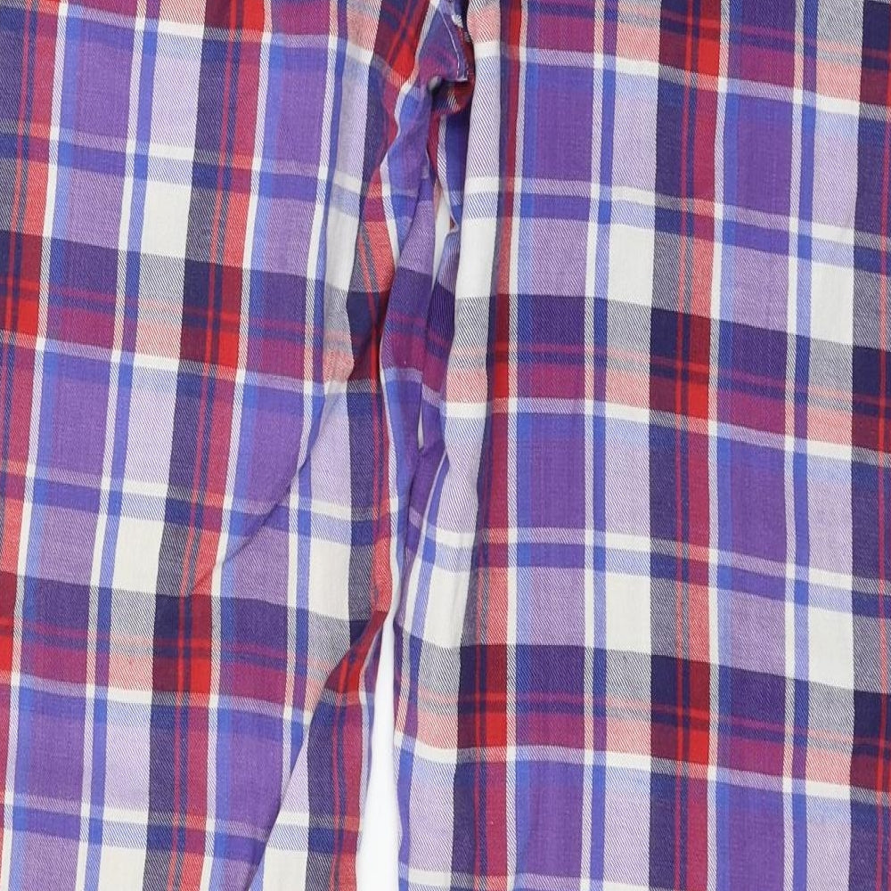 Debenhams Womens Purple Plaid Jersey Capri Pyjama Pants Size 10
