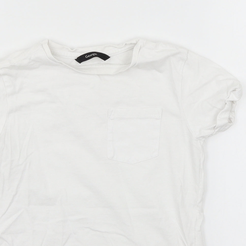 George Boys White  Jersey Basic T-Shirt Size 6-7 Years