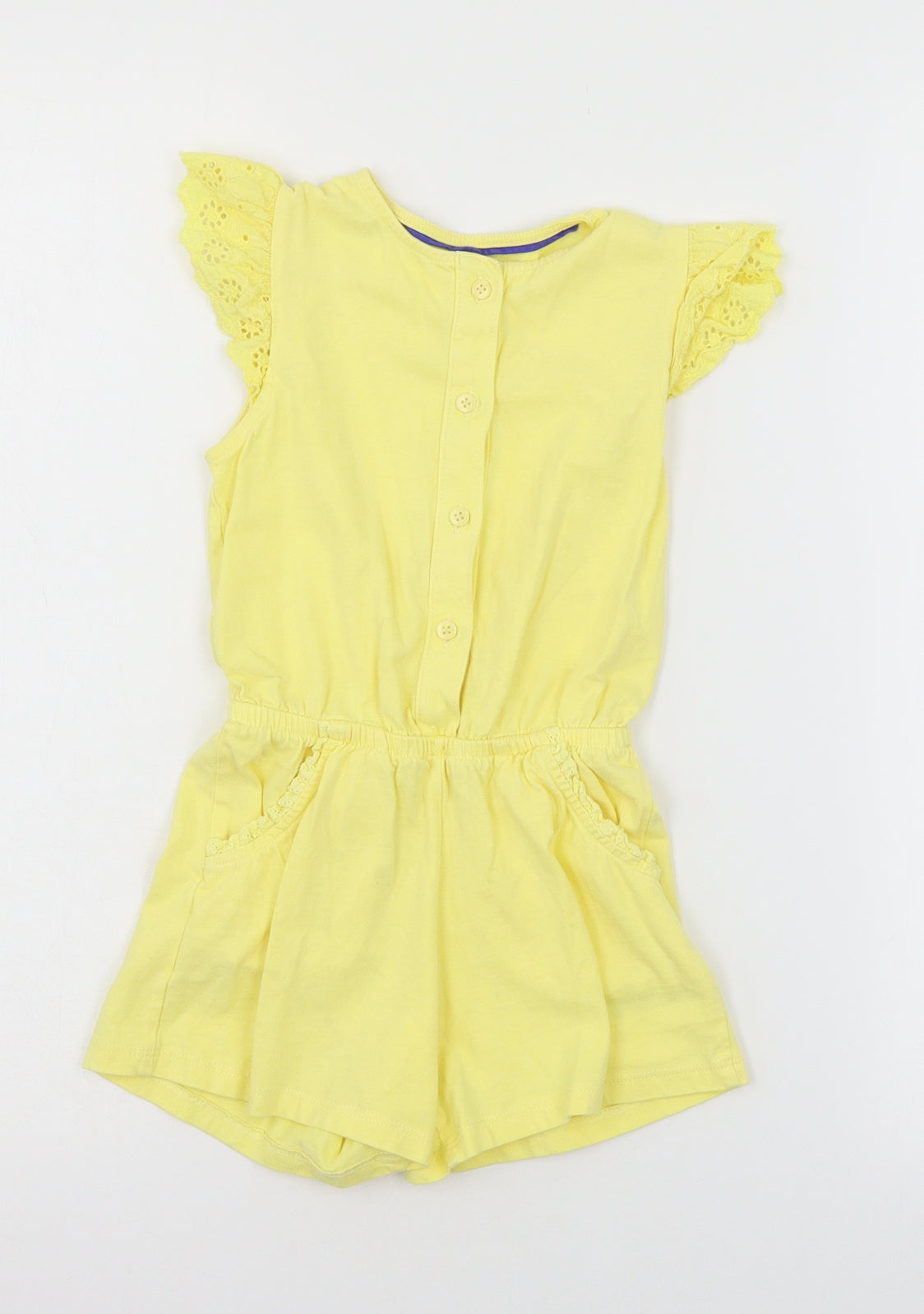 Mothercare Girls Yellow  Jersey Playsuit One-Piece Size 3-4 Years