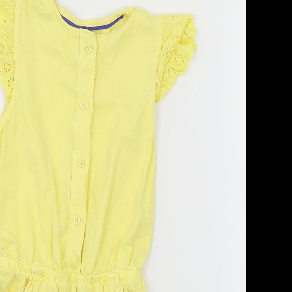Mothercare Girls Yellow  Jersey Playsuit One-Piece Size 3-4 Years