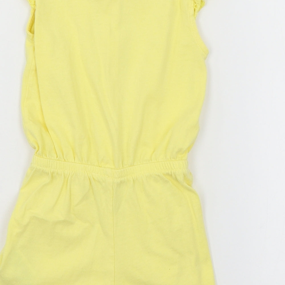 Mothercare Girls Yellow  Jersey Playsuit One-Piece Size 3-4 Years