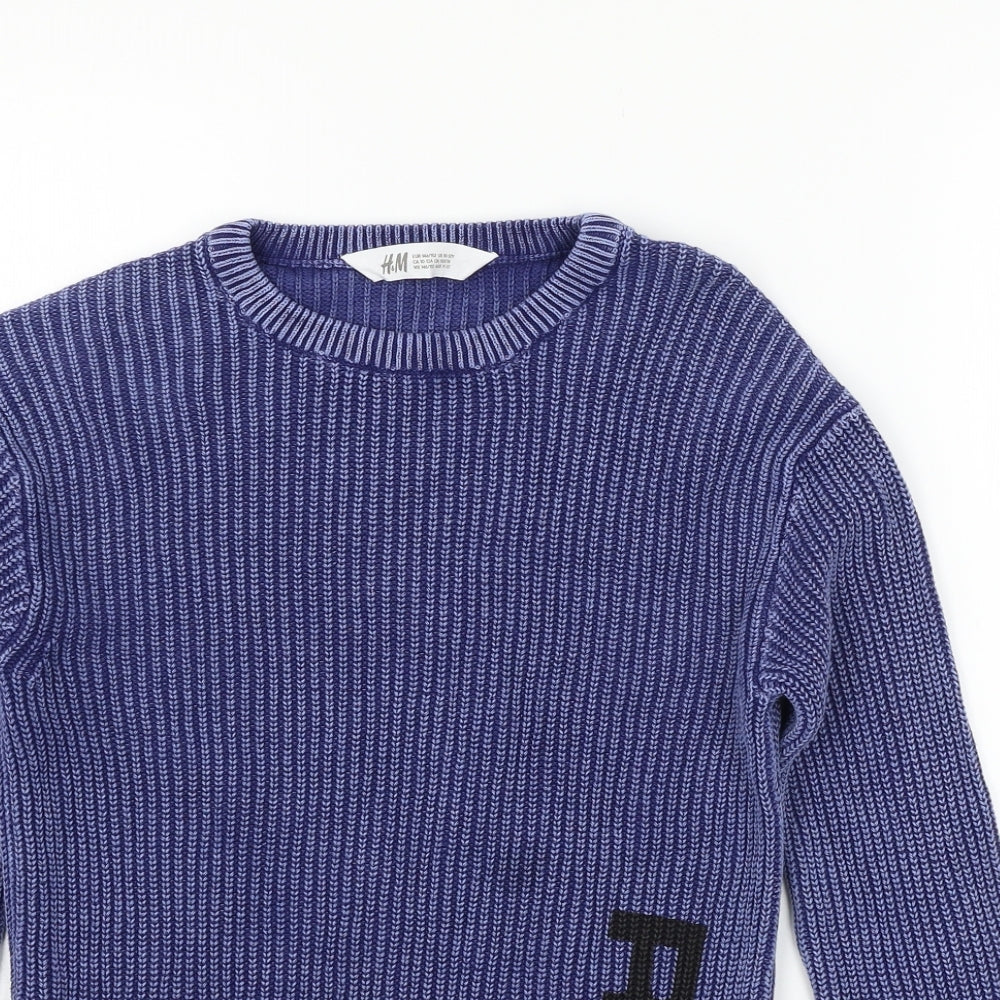 H&M Boys Blue  Knit Pullover Jumper Size 11-12 Years  - REL8