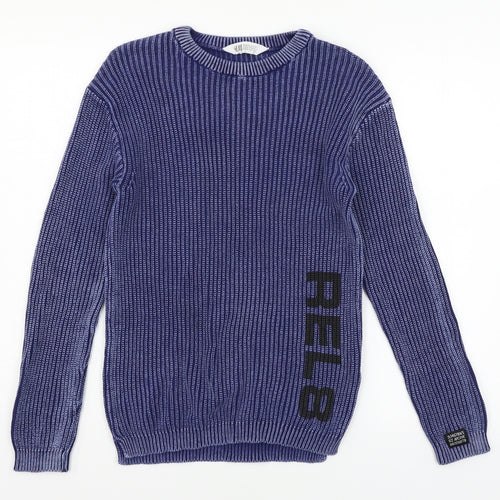 H&M Boys Blue  Knit Pullover Jumper Size 11-12 Years  - REL8
