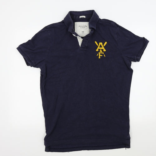 Abercrombie & Fitch Mens Blue Colourblock   Polo Size 2XL