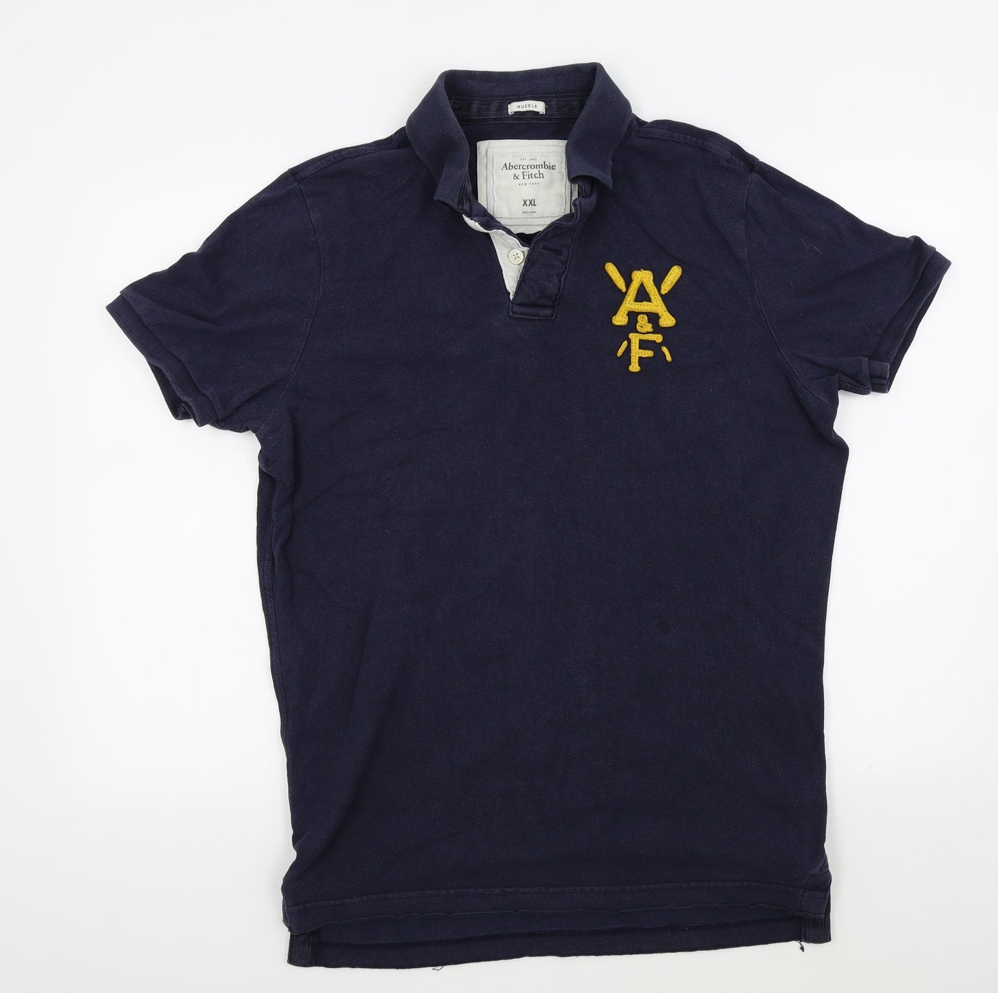 Abercrombie & Fitch Mens Blue Colourblock   Polo Size 2XL