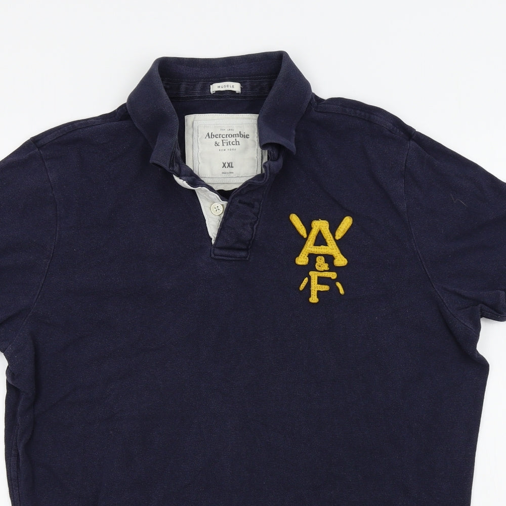Abercrombie & Fitch Mens Blue Colourblock   Polo Size 2XL