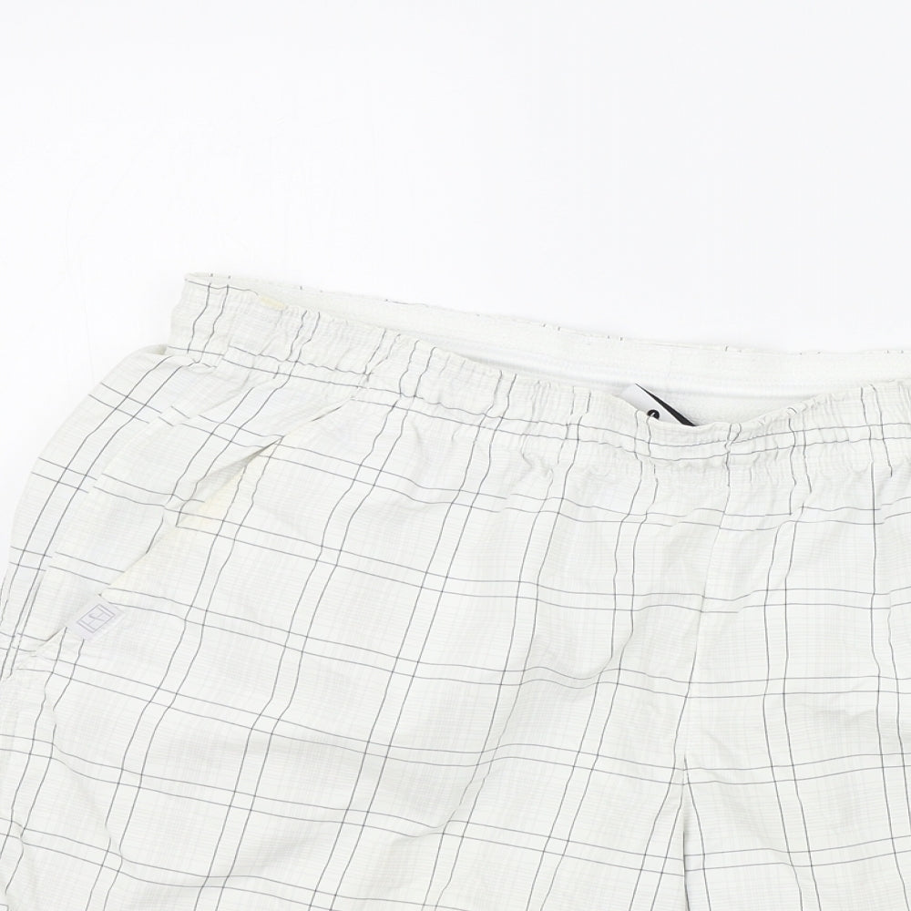 Nike Mens Silver Check  Bermuda Shorts Size L
