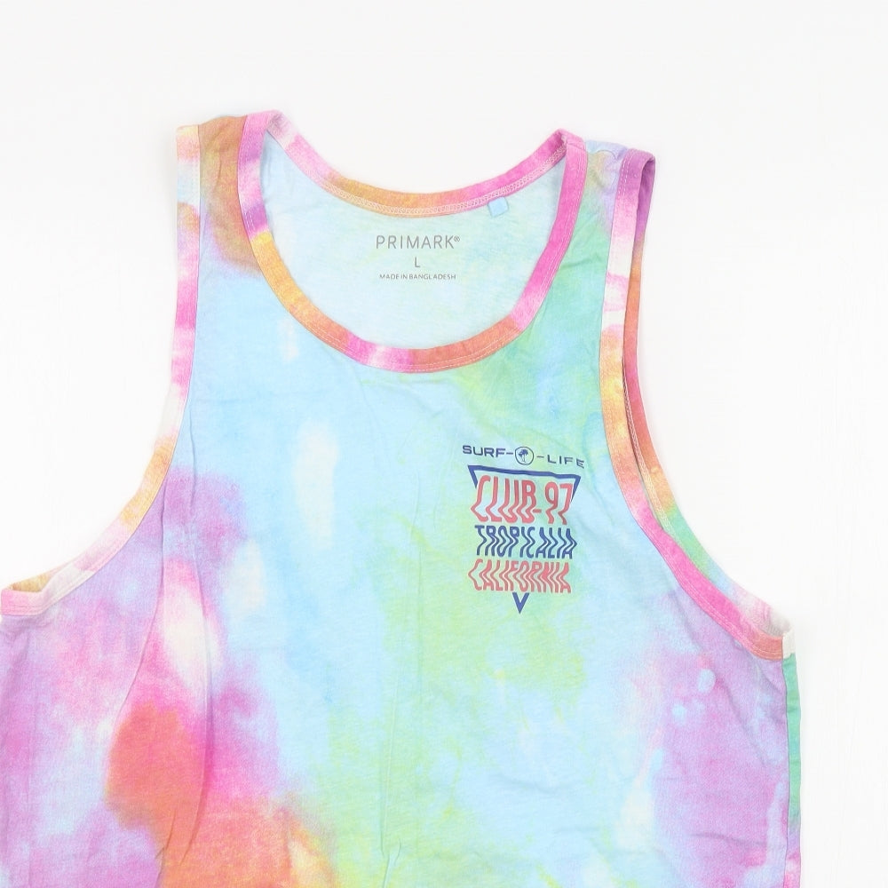 Primark Mens Multicoloured Colourblock   T-Shirt Size L
