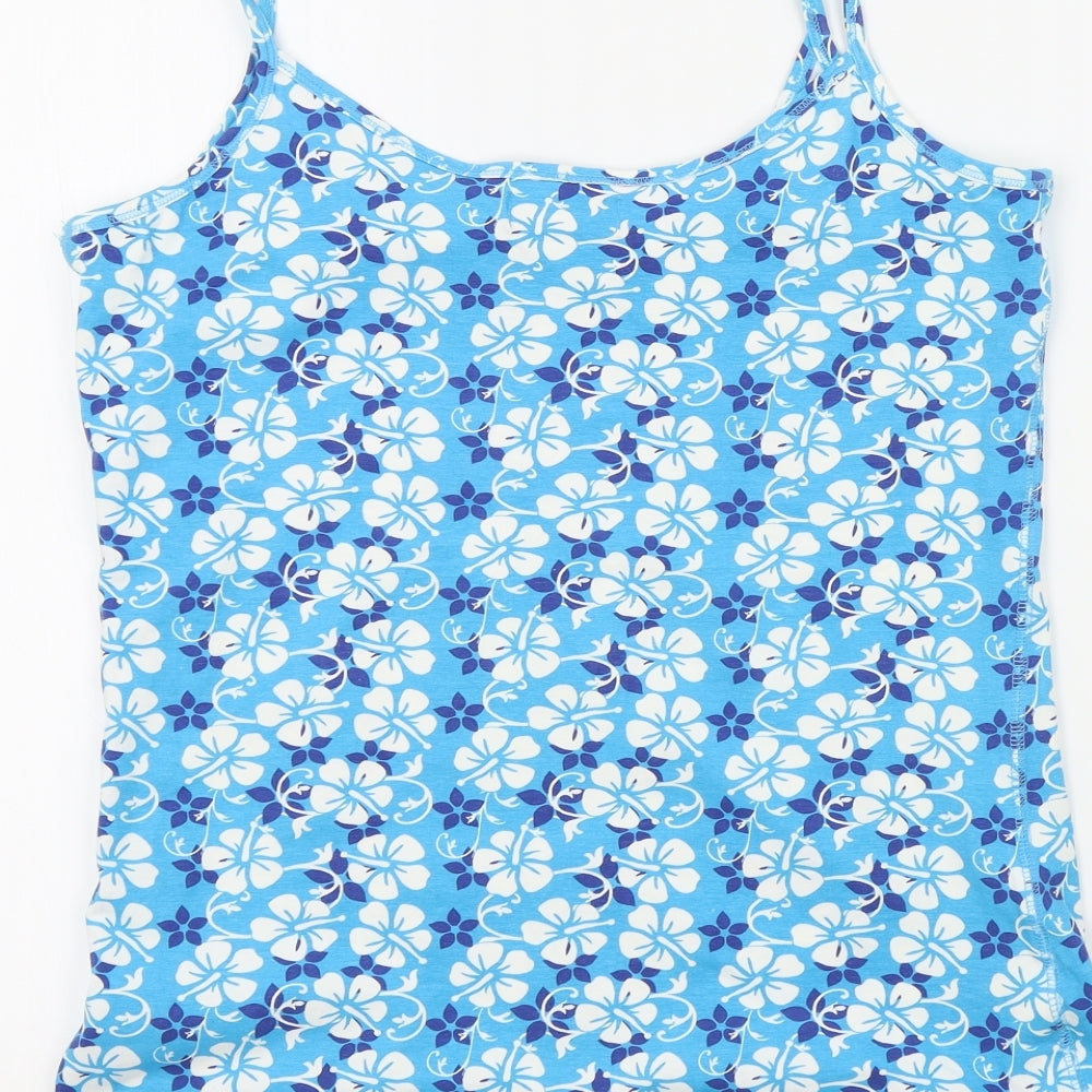 Papaya Womens Blue Geometric  Basic T-Shirt Size 16