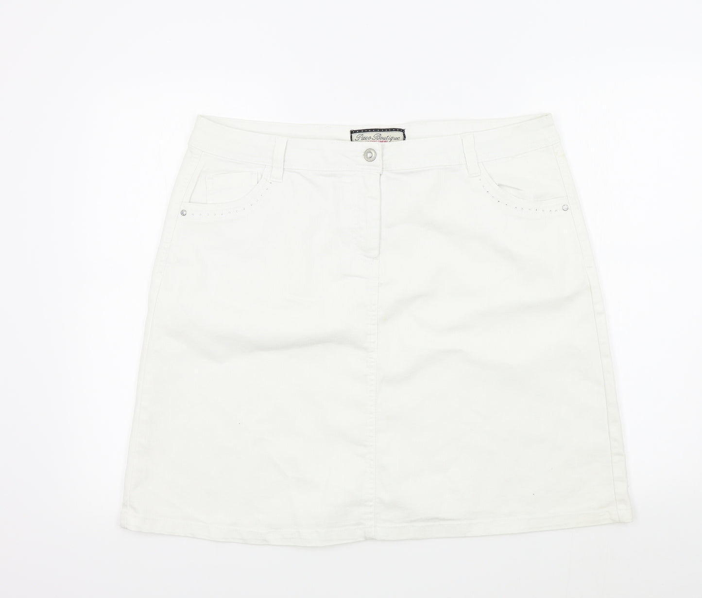 Paco Boutique  Womens White   A-Line Skirt Size 16