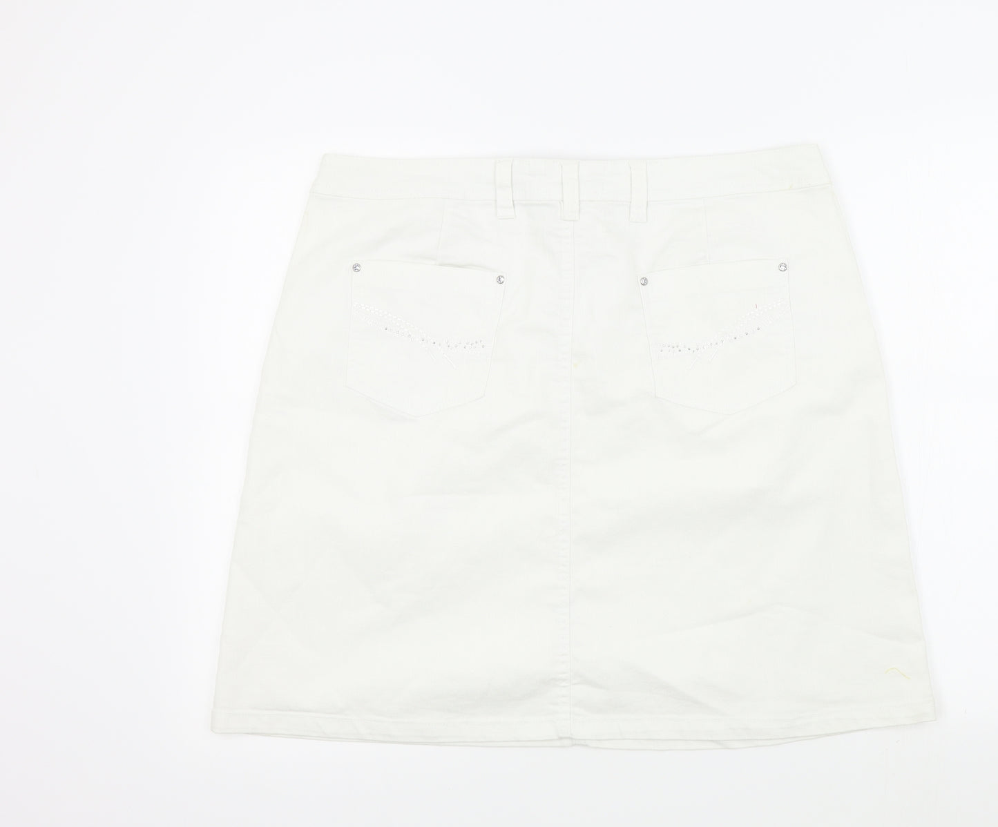 Paco Boutique  Womens White   A-Line Skirt Size 16