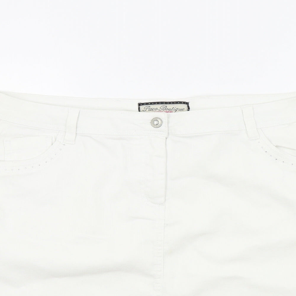 Paco Boutique  Womens White   A-Line Skirt Size 16