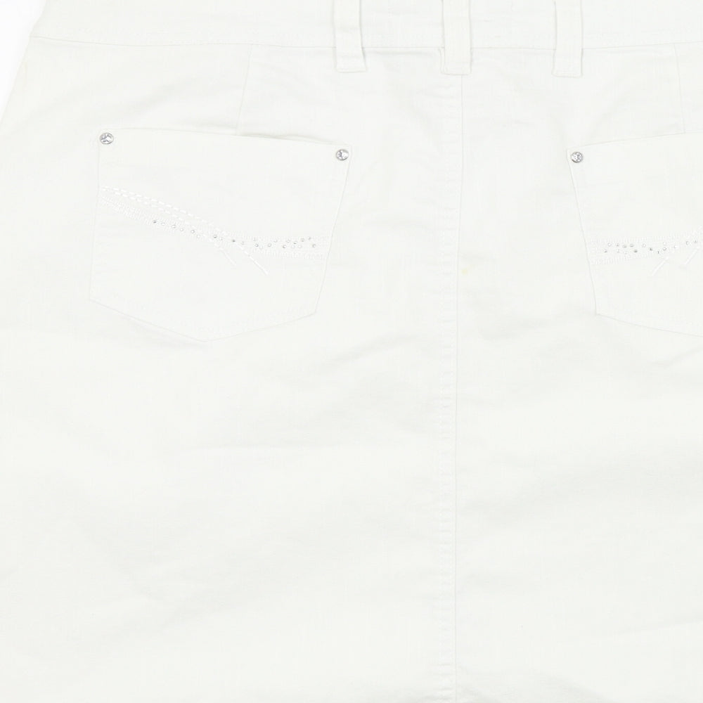 Paco Boutique  Womens White   A-Line Skirt Size 16