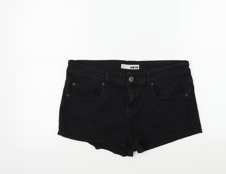 top shop Womens Black Colourblock Bermuda Shorts Size 34