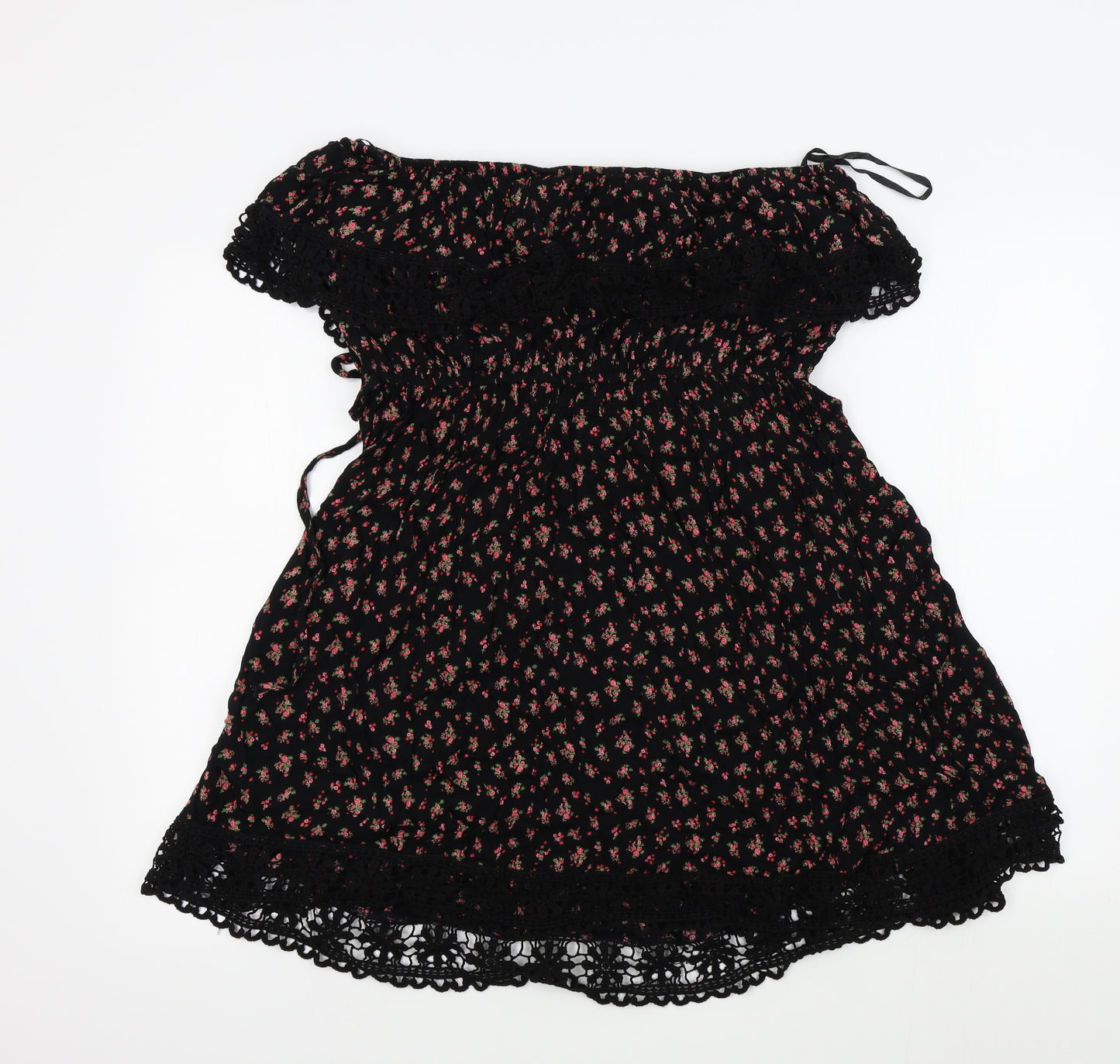 Primark Womens Black Floral  Fit & Flare  Size 16