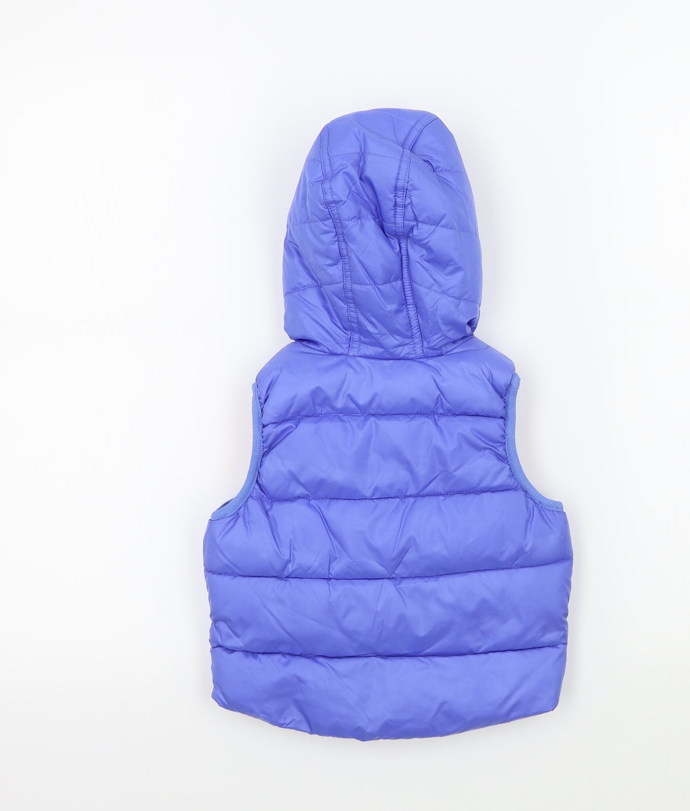 M&S Girls Blue Colourblock  Basic Coat Coat Size 12-18 Months