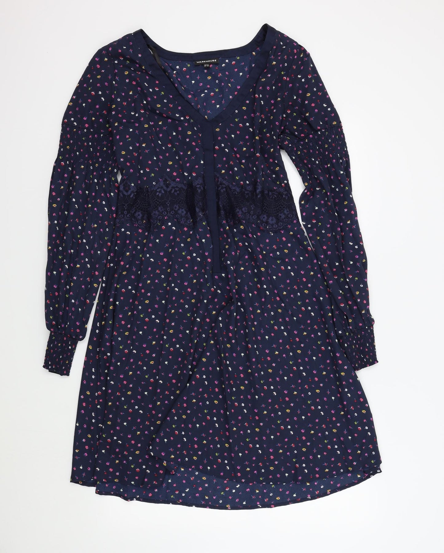 wearhouse Womens Blue Floral  Fit & Flare  Size 14