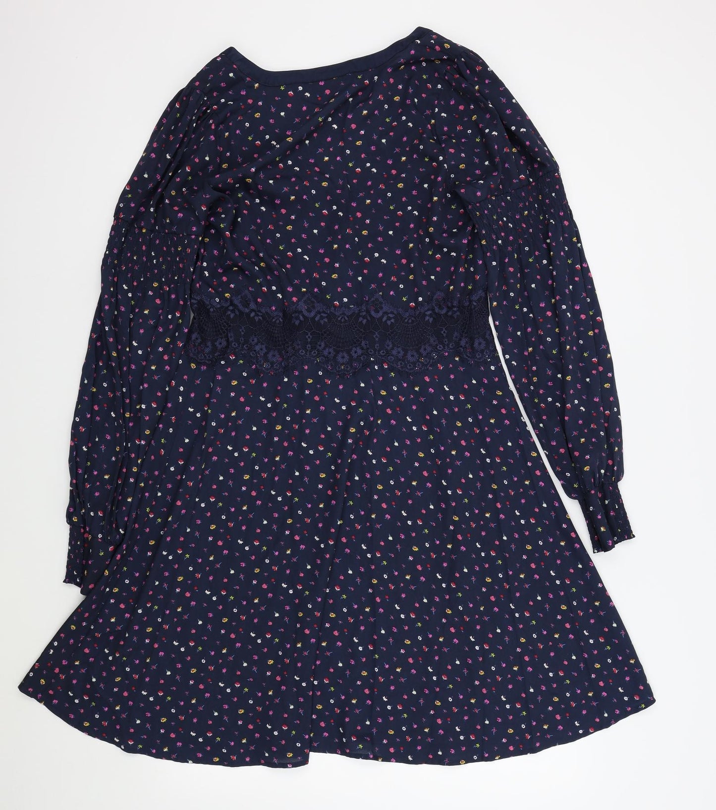 wearhouse Womens Blue Floral  Fit & Flare  Size 14