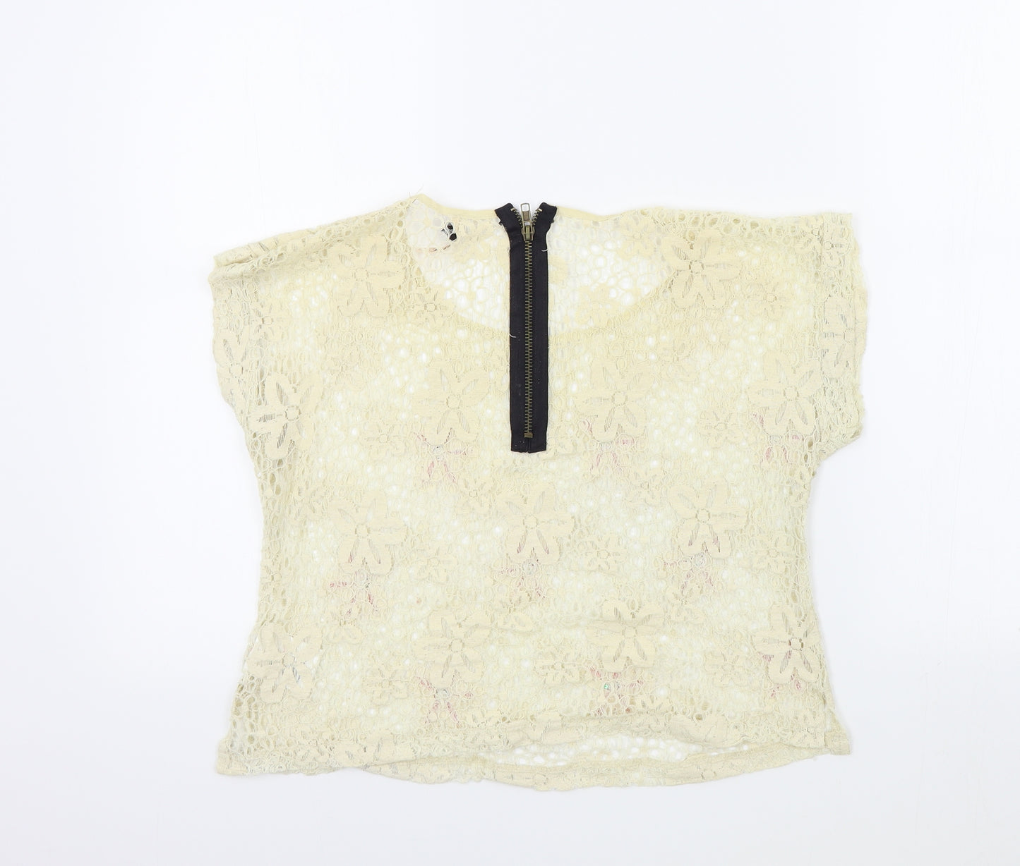 ribbon Womens Beige Colourblock  Basic T-Shirt Size M
