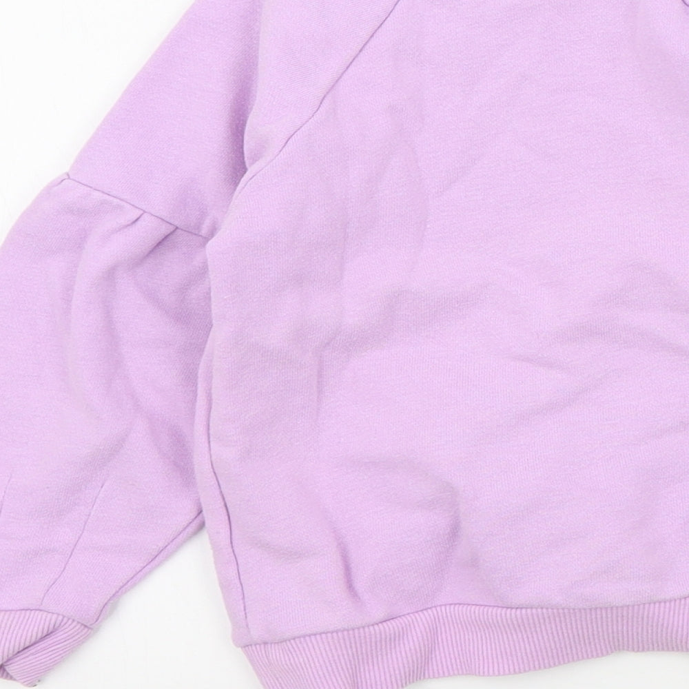 M&S Girls Purple Colourblock  Pullover Jumper Size 3-4 Years