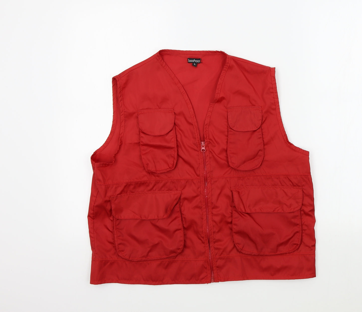 Boohoo Womens Red   Jacket Waistcoat Size L