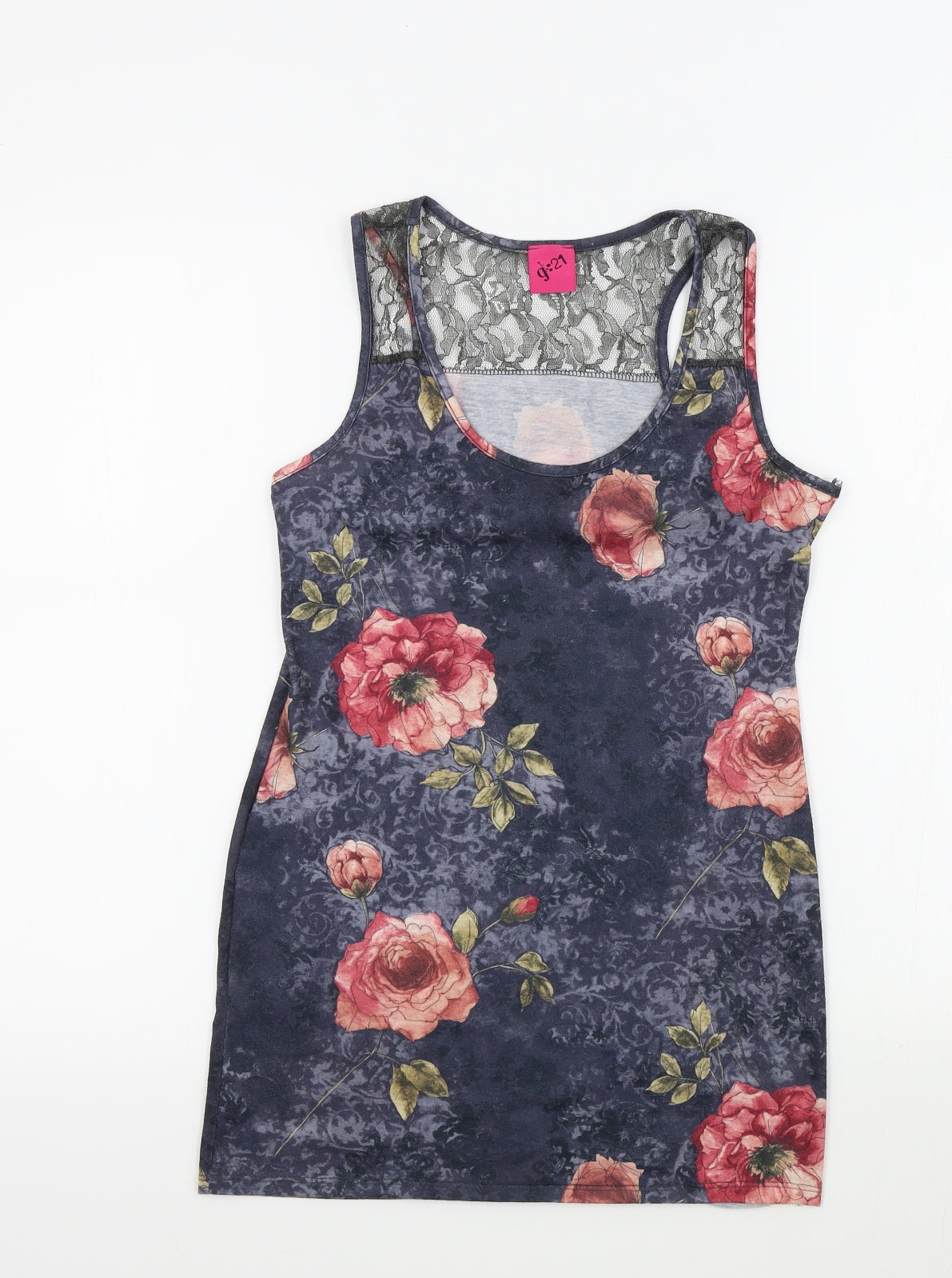 George Womens Grey Floral  Basic T-Shirt Size 10