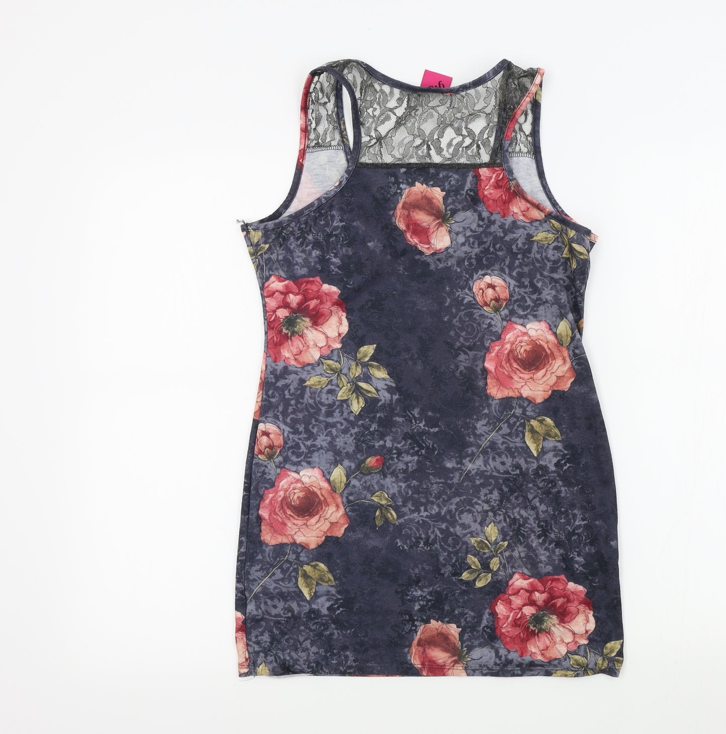 George Womens Grey Floral  Basic T-Shirt Size 10