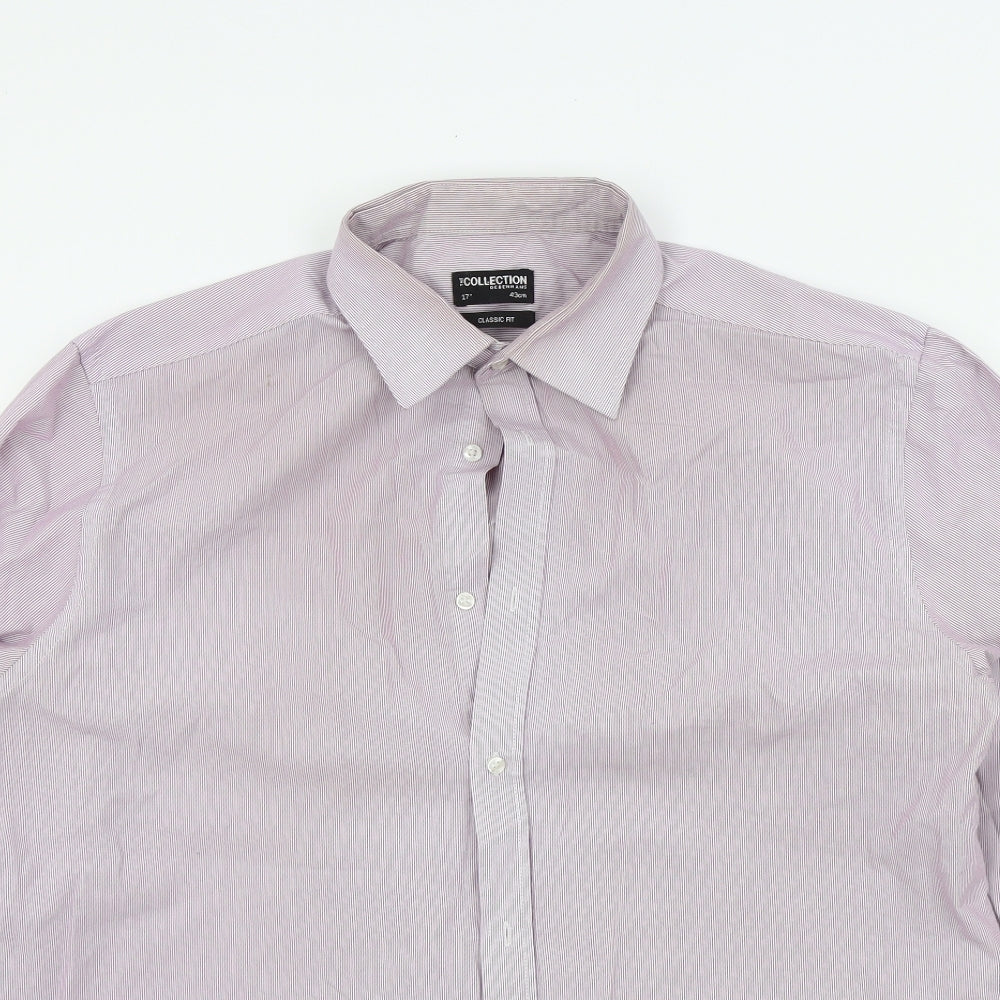 Debenhams Mens Pink Striped   Button-Up Size 17