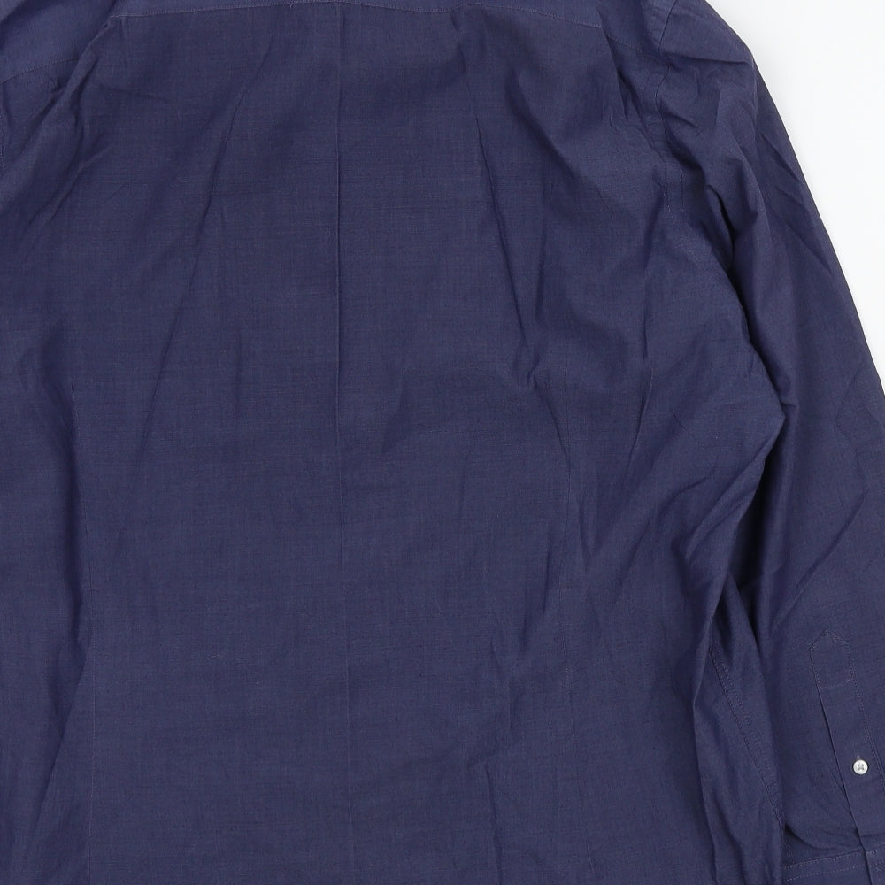 Debenhams Mens Blue Colourblock   Button-Up Size 17