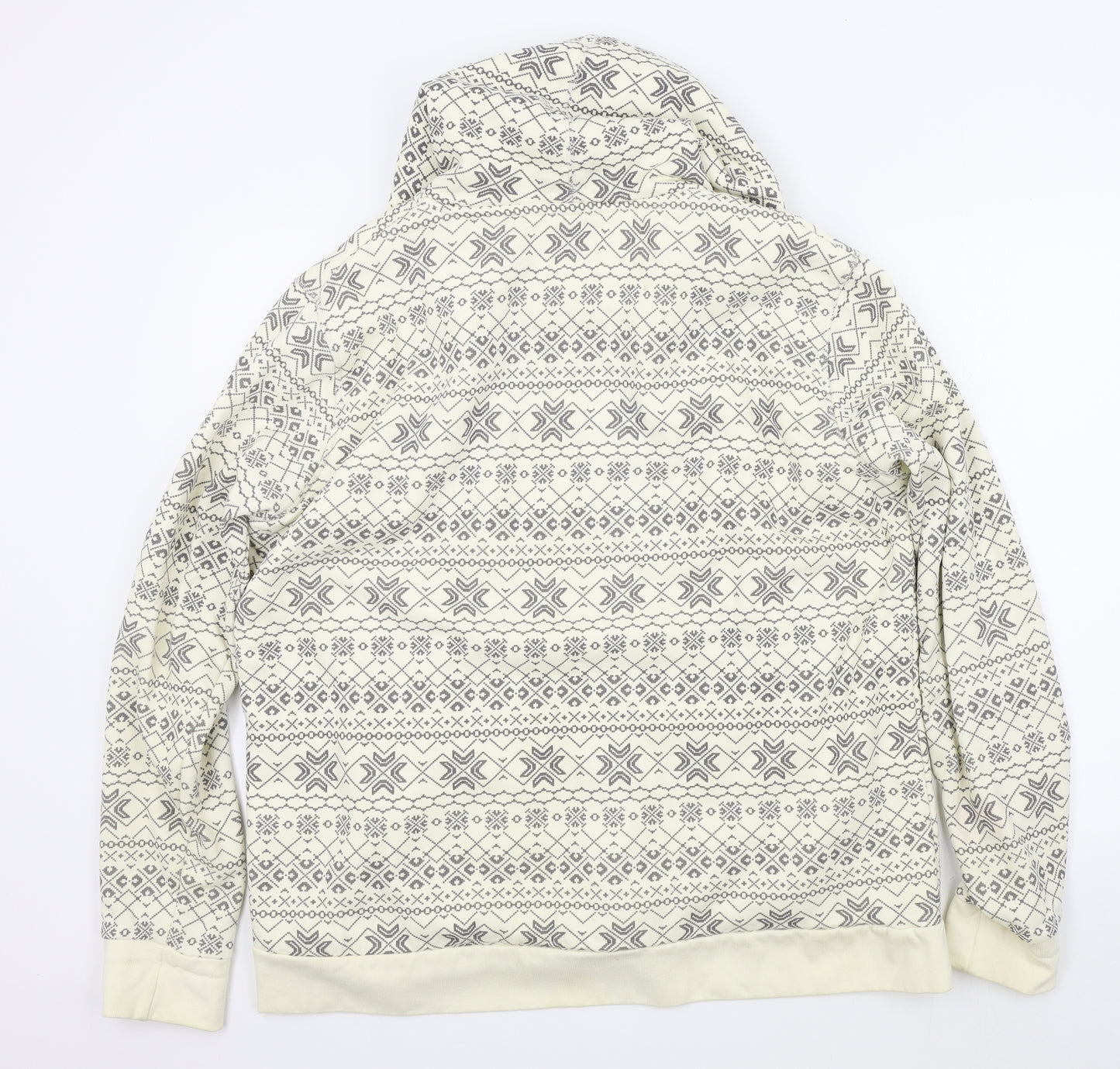 TU Womens Beige Geometric  Full Zip Jumper Size 22